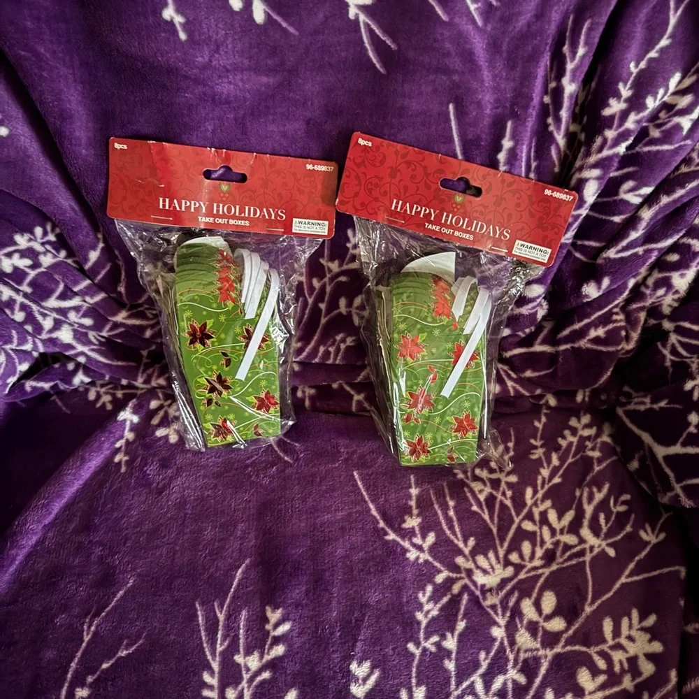 Festive Green Holiday Take Out Boxes